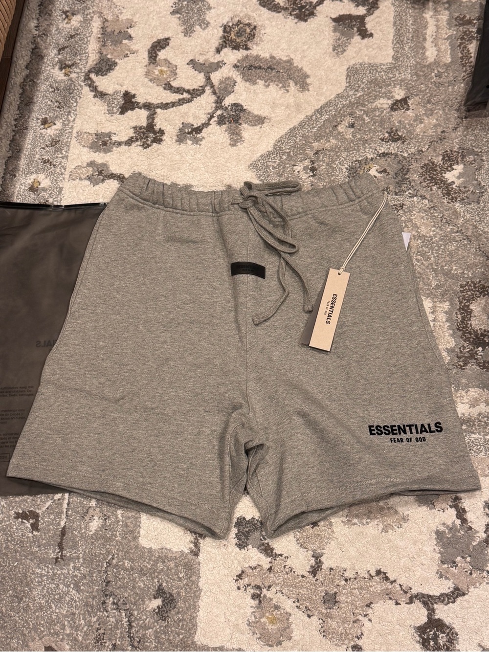 Brand New Fear Of God Essentials Dark Oatmeal Shorts 100% Authentic